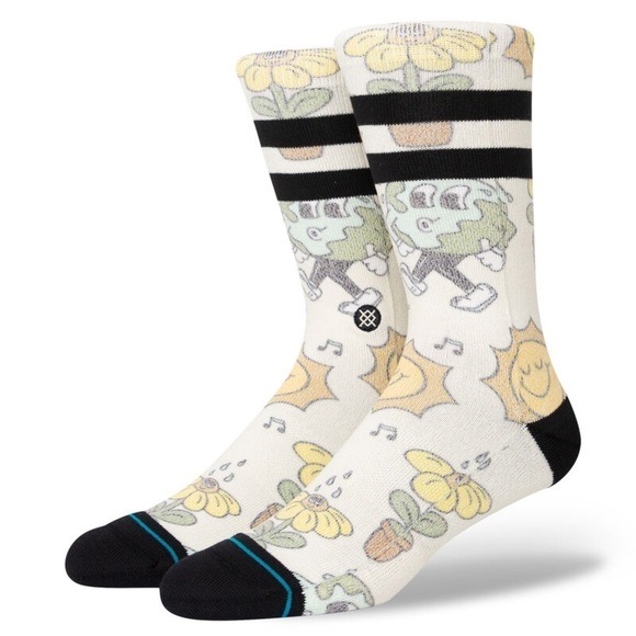 Stance Nice Moves Crew Sock, Ivory, Size Large, NWT - Picture 1 of 7